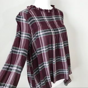 BP Plaid Babydoll Top - Size M